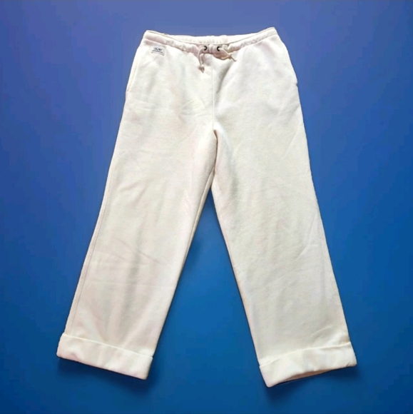 Lauren Ralph Lauren cuffed crop jogging pants Size L Color off white - Picture 1 of 13